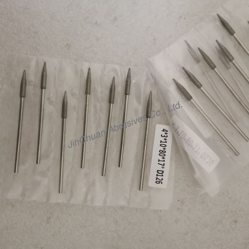 Custom-Made 4*3*10*80mm  17°-120° D126 Electroplated Grinding bits For Cemented Carbide