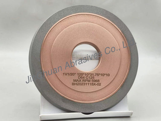 125 mm 1V1 20 graus Hybrid Bond Diamond Grinding Wheels para fluting e gashing