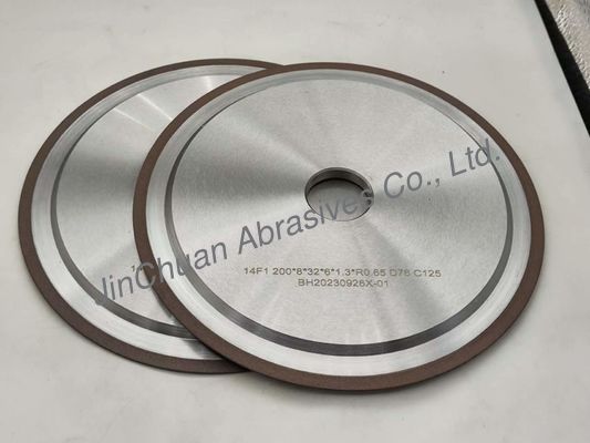 R0.65mm Rein Bond CBN Rodas de moagem para afiar rolos de carburo de tungstênio 200mm