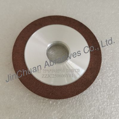 1A1 75*6*32*19.05*10mm D100/120 Roda de moagem de diamantes de ligação de resina