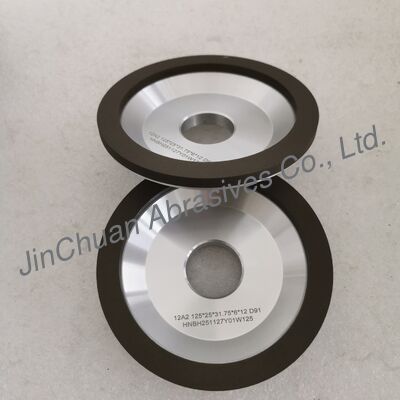 Rebolo de rebarbação diamantado com resina 12A2 125*25T*31.75*6*12mm D91 Retificação a úmido