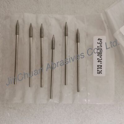 Brocas de retificação eletrodepositadas personalizadas 4*3*10*80mm 17°-120° D126 para metal duro