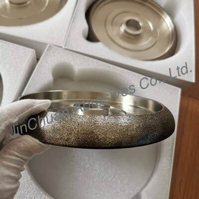 Roda de afiar CBN galvanizada de 8 polegadas 203 mm Furo de 32 mm personalizável para retificação de lâmina de serra de banda de marcenaria