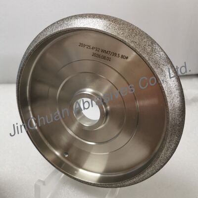 Disco de CBN Eletrodepositado Personalizado com OD de 203mm e Perfil WM 7/39.5 para Afiação de Serras de Fita para Madeira