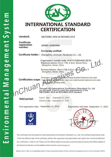 China ZHENGZHOU JINCHUAN ABRASIVES CO., LTD. Certificações
